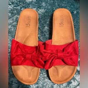 Red bow sandals